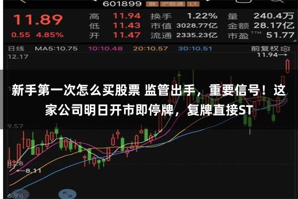 新手第一次怎么买股票 监管出手，重要信号！这家公司明日开市即停牌，复牌直接ST