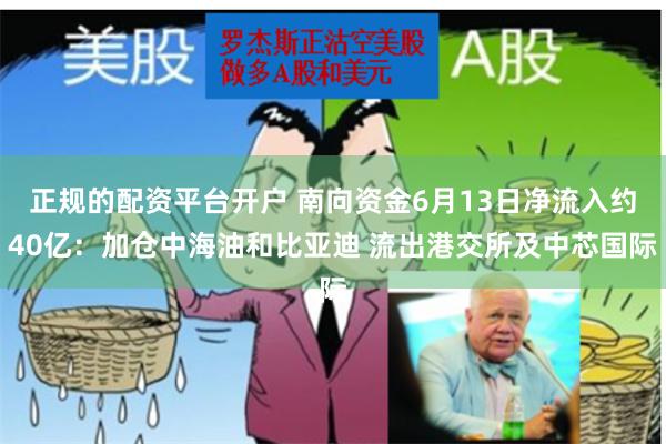 正规的配资平台开户 南向资金6月13日净流入约40亿：加仓中海油和比亚迪 流出港交所及中芯国际