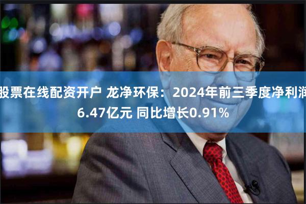 股票在线配资开户 龙净环保：2024年前三季度净利润6.47亿元 同比增长0.91%