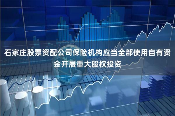 石家庄股票资配公司保险机构应当全部使用自有资金开展重大股权投